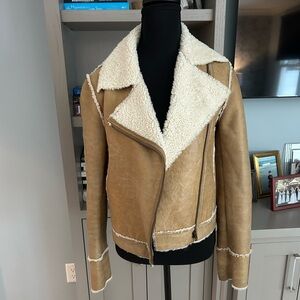 Theory Tan Shearling Women's Jacket